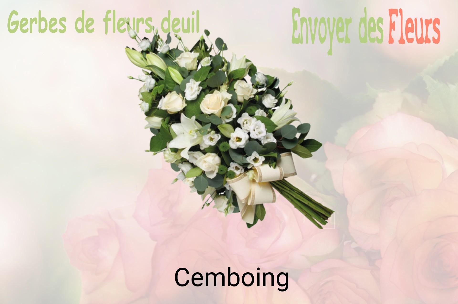 Gerbe de fleurs de deuil livrée à Cemboing